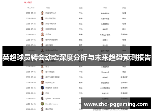 英超球员转会动态深度分析与未来趋势预测报告